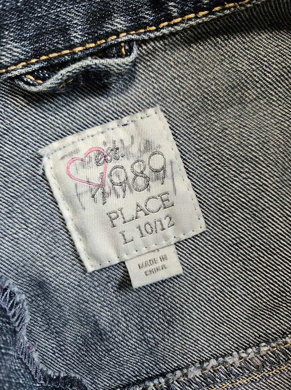 The Children's Place long sleeve distressed denim jacket